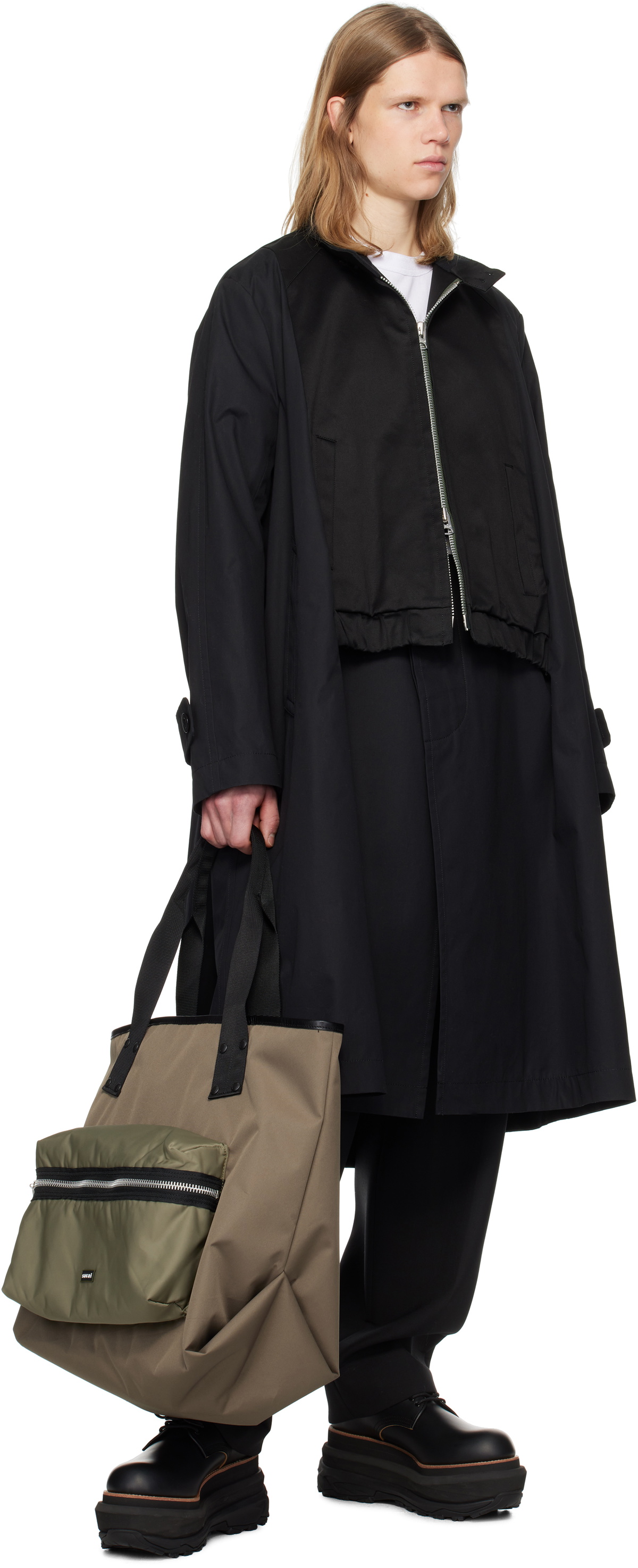 sacai Pocket Tote Bag Large sacai Taupe Pocket Large Tote Sacai