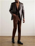 TOM FORD - Straight-Leg Wool and Silk-Blend Trousers - Brown