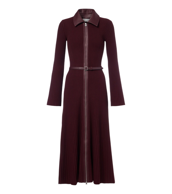 Photo: Simkhai Ismelle belted ribbed-knit shirt dress