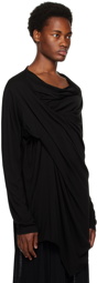 Julius Black Draped Long Sleeve T-Shirt