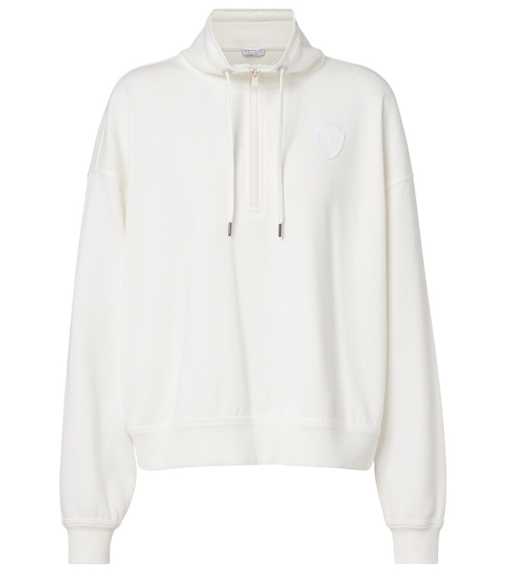 Photo: Brunello Cucinelli Cotton-blend zip-up sweatshirt