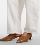 Loewe Origami leather slingback pumps