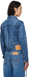 Jean Paul Gaultier Blue Spiral Denim Jacket
