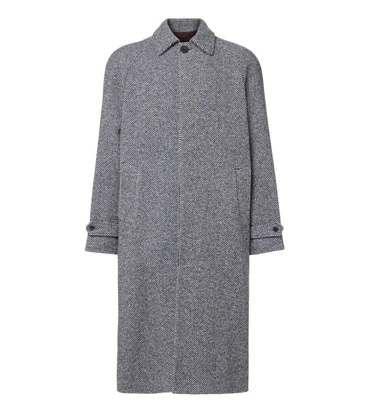 Photo: Rubinacci Herringbone wool, silk, and cashmere coat