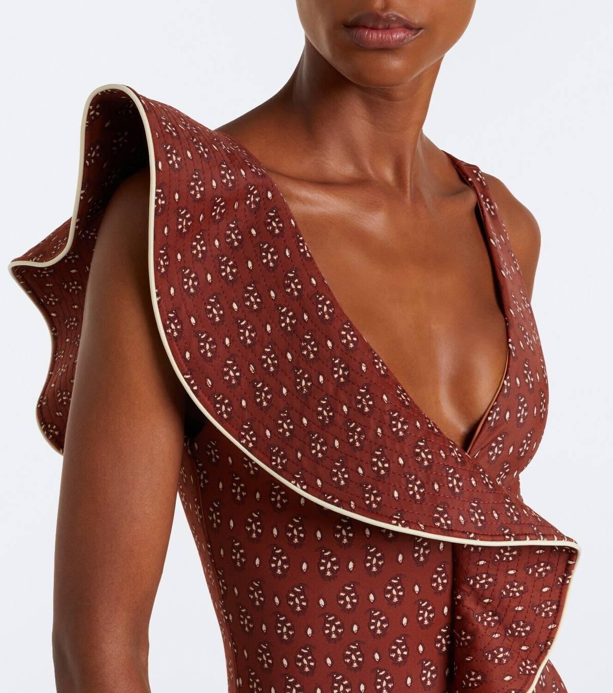 Johanna Ortiz Ruffled printed swimsuit