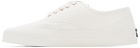 Maison Kitsuné White Canvas Laced Sneakers