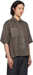 Aviva Jifei Xue Brown Short Sleeve Boxy Shirt