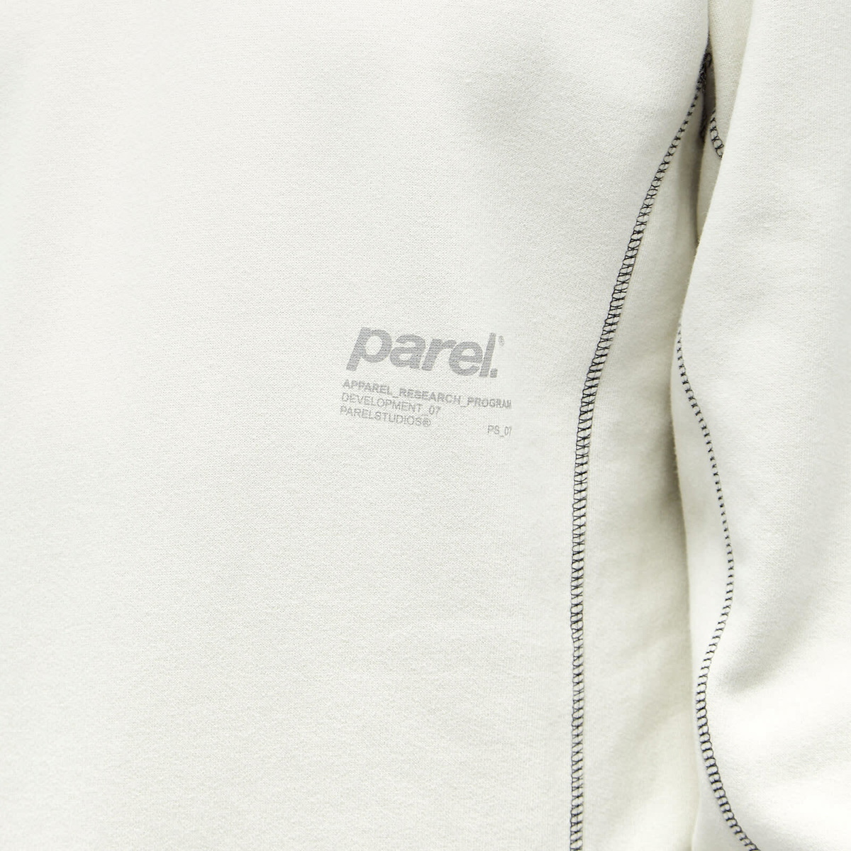 Parel Studios Men's Contrast Crew Neck Sweat in Off White