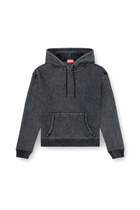 Diesel Hoodie in textured cotton mesh - Sweaters Mens in Grey