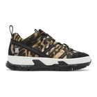 Burberry Black and Beige Union Leopard Sneakers