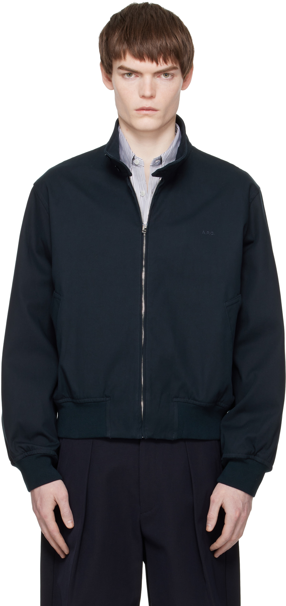 A.P.C. ネイビー MA-1ジャケット 中古・古着通販】A.P.C. (アーペーセー) 中綿MA-1ジャケット ネイビー