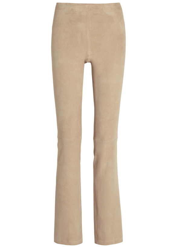 Photo: Stouls JP Long Flared-leg Suede Trousers Beige