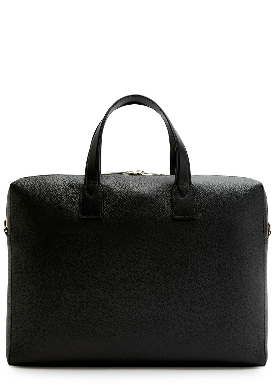 Paul Smith Striped Grained Leather Briefcase - Black - One Size