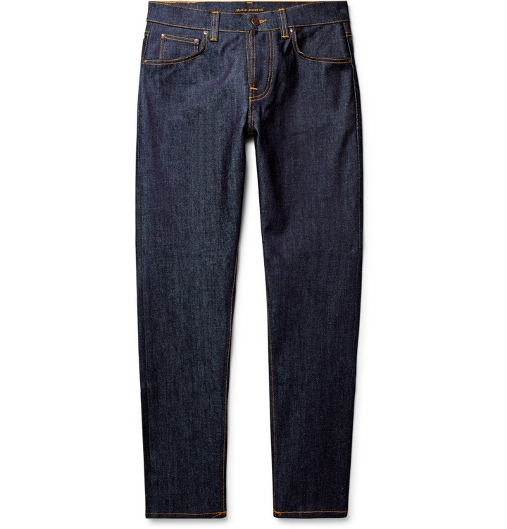 Photo: Nudie Jeans - Steady Eddie II Tapered Organic Stretch-Denim Jeans - Dark denim