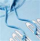 Noon Goons - Logo-Print Garment-Dyed Loopback Cotton-Jersey Hoodie - Sky blue