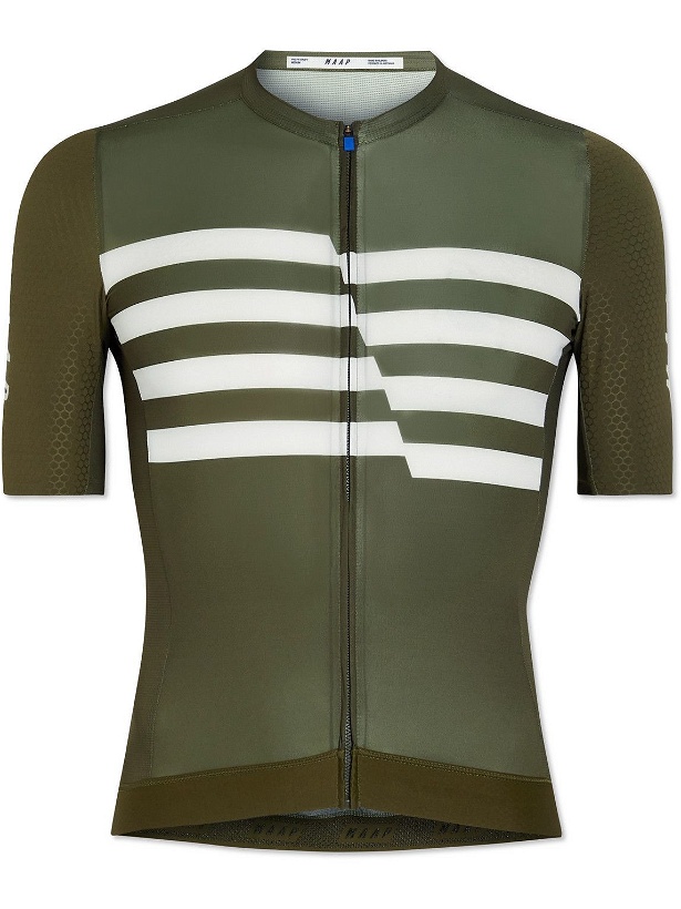Photo: MAAP - Emblem Pro Hex Recycled Stretch-Mesh Cycling Jersey - Green