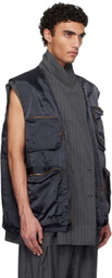 Hed Mayner Gray Pinstripe Vest Set