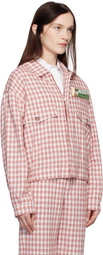 Moschino Jeans Red Viscose-Linen Check Jacket