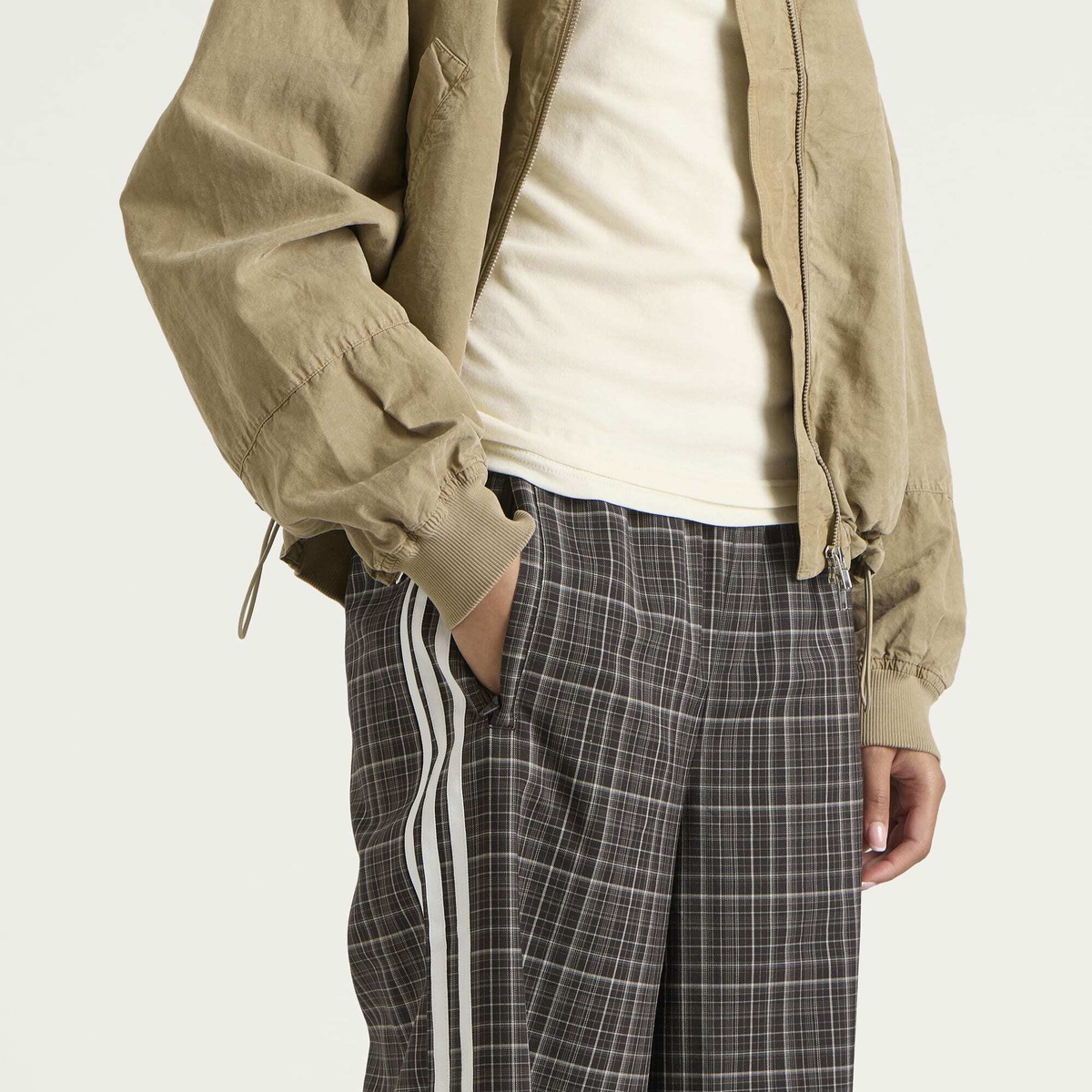 Adidas Women's Check Track Pant in Night Brown