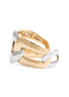 Alexander Mcqueen Two-tone Chain Double Ring Gold
