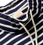 Armor Lux - Striped Mock-Neck Cotton-Jersey Sweatshirt - Blue