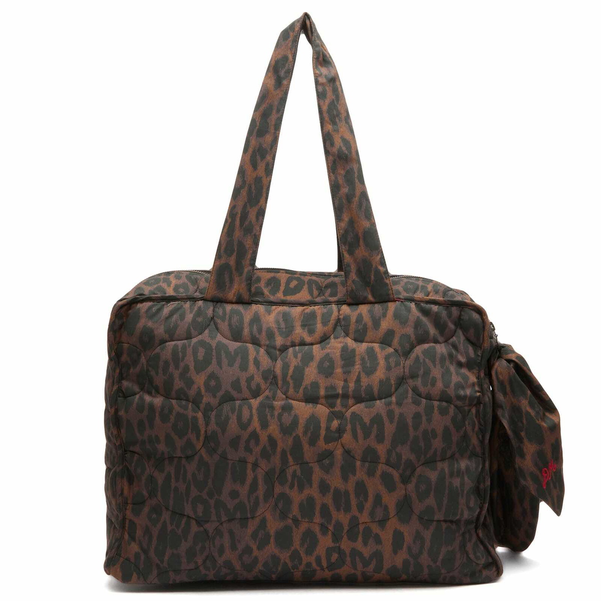 Damson Madder Women's Dark Leopard Quilted Tote Bag in Multi 