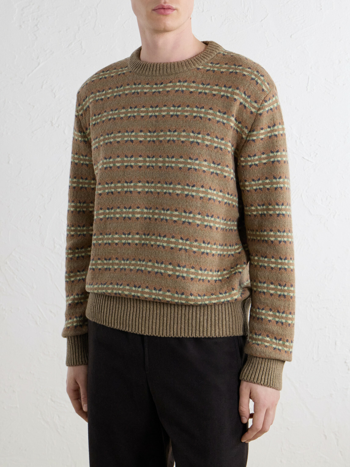 A.P.C. - Andre Striped Wool And Cotton-Blend Sweater - Neutrals