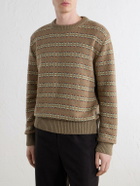 A.P.C. - Andre Striped Wool And Cotton-Blend Sweater - Neutrals