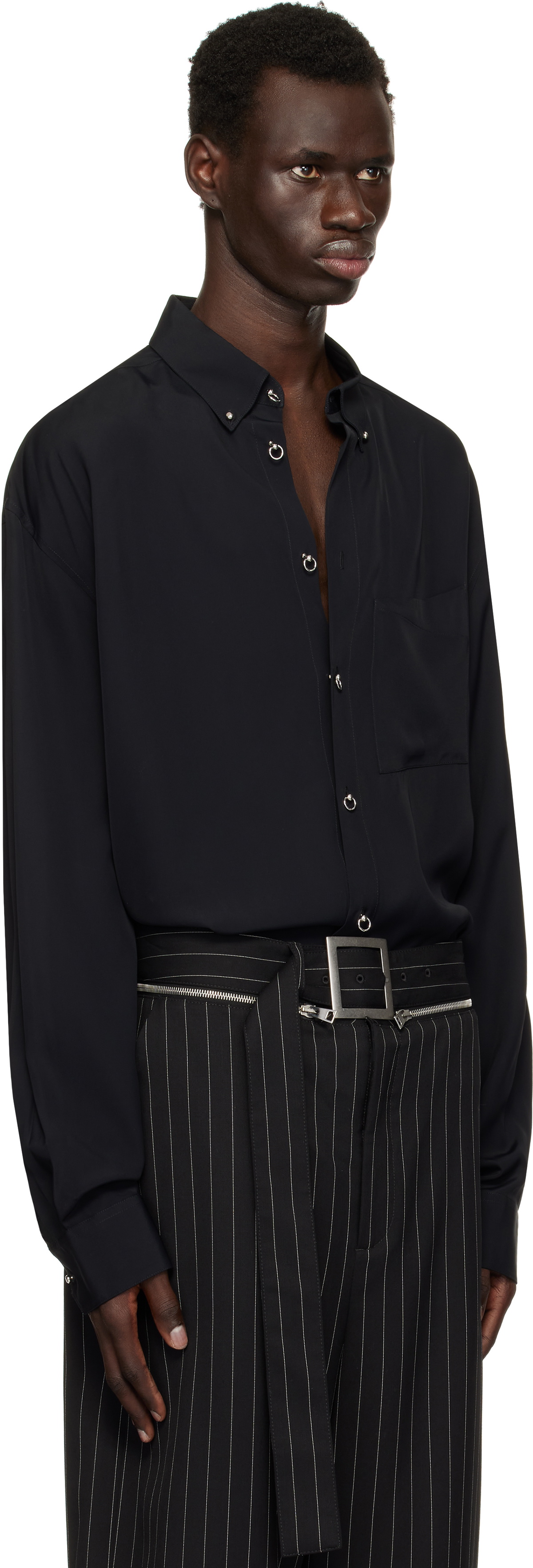 Mugler Black Pierced Shirt