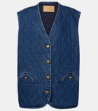 Blazé Milano Suffolk quilted denim vest