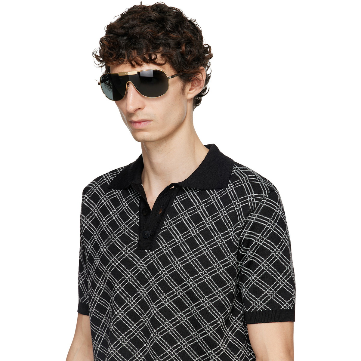 Versace Gold Greca Flow Sunglasses