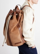 Brunello Cucinelli - Leather-Trimmed Suede Backpack