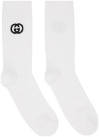 Gucci White Embroidered Socks