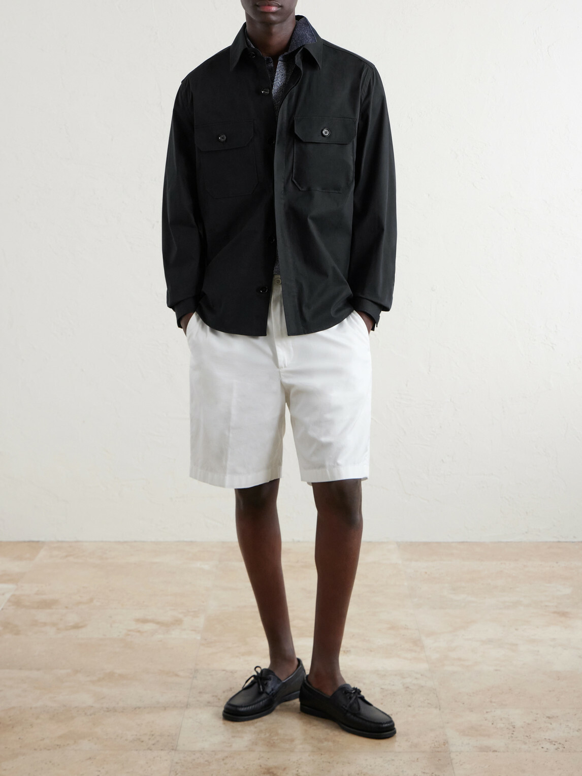 Zegna - Cotton-Blend Overshirt - Black