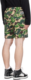 BAPE Green Art Camo Shorts