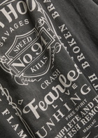 Saint Mxxxxxx Fearless Printed Distressed Cotton T-shirt Black