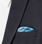 Emma Willis - Contrast-Tipped Silk-Twill Pocket Square - Blue