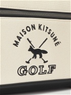 Maison Kitsuné - Leather-Trimmed Logo-Embroidered Canvas Pouch