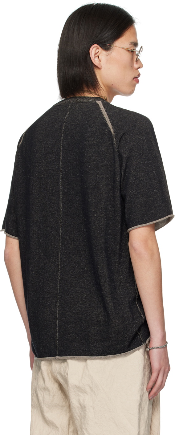 DEVOA Black Rolled Edge T-Shirt