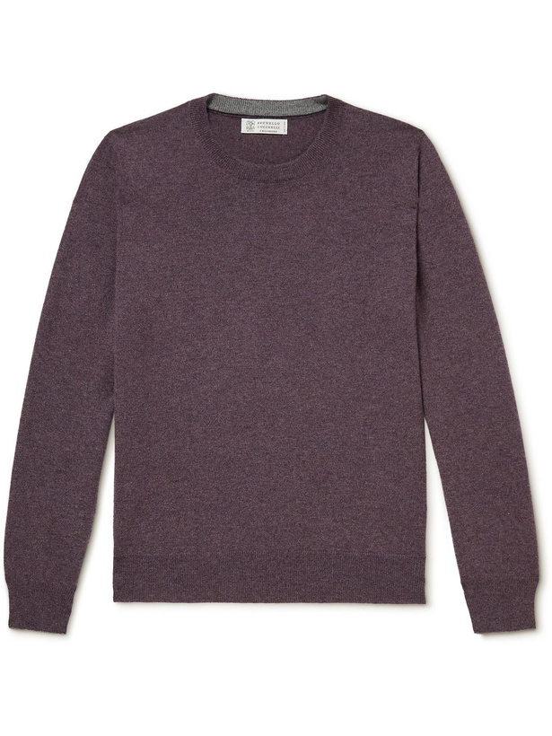 Photo: BRUNELLO CUCINELLI - Slim-Fit Cashmere Sweater - Purple