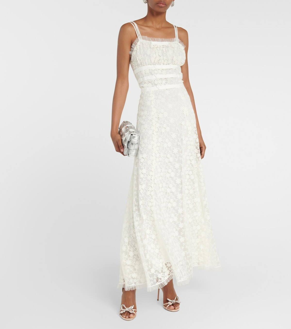 Rodarte Floral lace and tulle maxi dress Rodarte