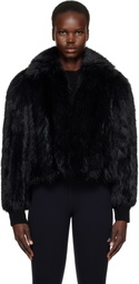Balenciaga Black Shrunk Faux-Fur Jacket