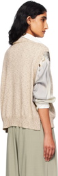 Cordera Beige Flecked Cotton Waistcoat Cardigan