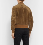 TOM FORD - Perforated Suede Bomber Jacket - Brown