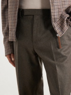 Sunspel - Straight-Leg Wool Brushed Trousers - Green