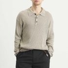 mfpen Men's Grain Digit Polo Knit in Oatmeal