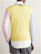 Thom Browne - Button-Embellished Colour-Block Striped Wool Sweater - Multi