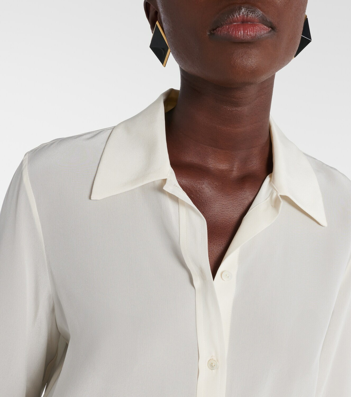 Nili Lotan Hanford scarf-detail silk shirt