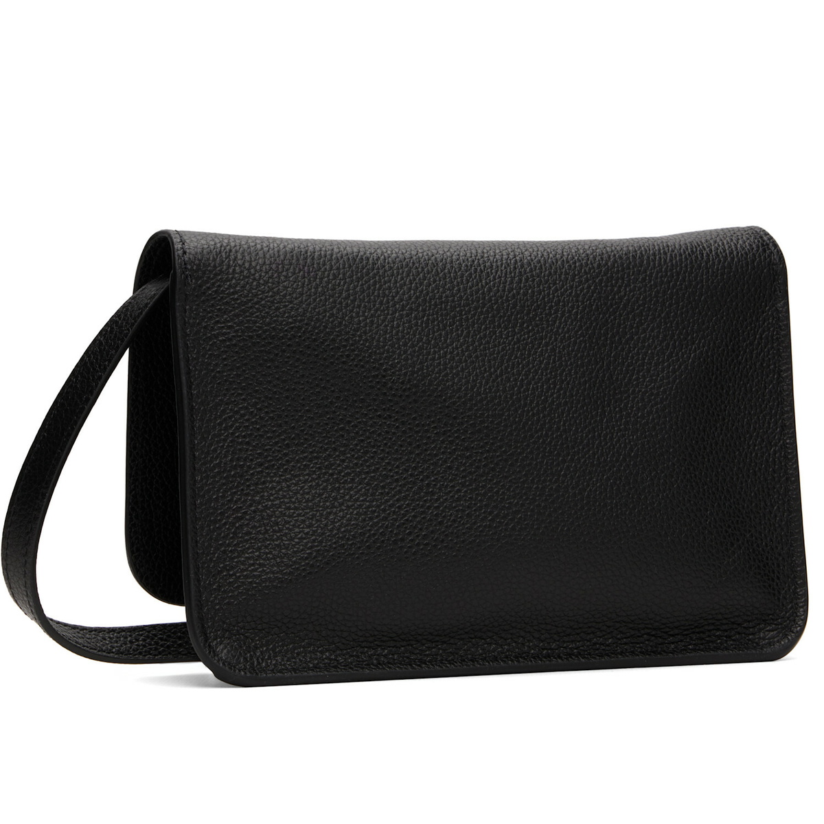Marni Black Leather 'Marni Mending Embroidery' Pouch