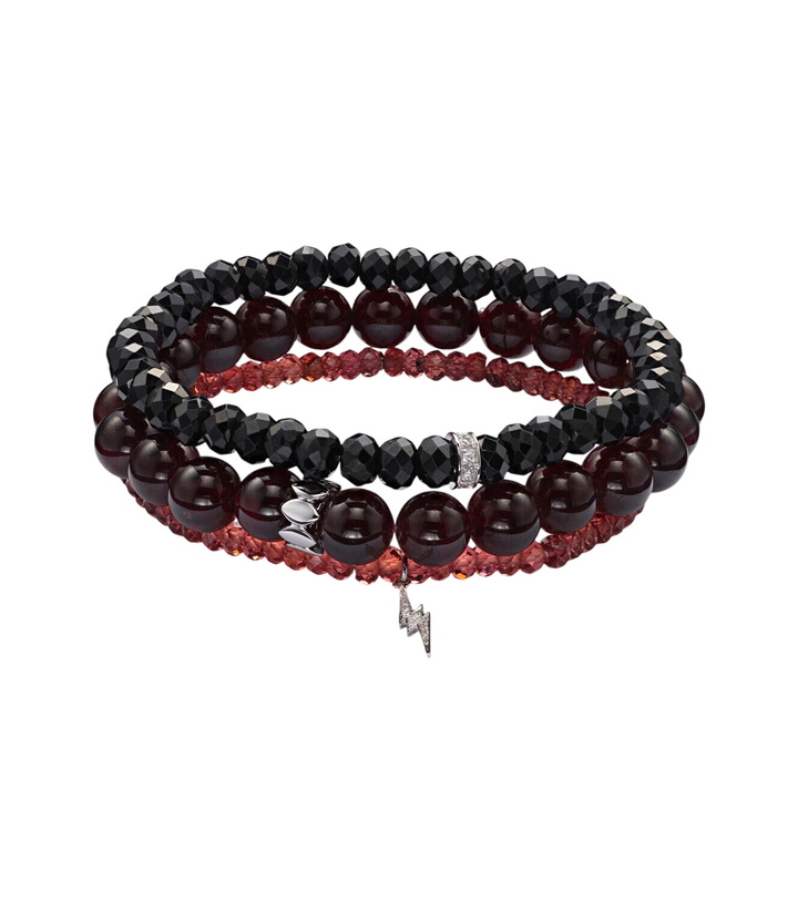 Photo: Sydney Evan 14kt white gold set of 3 bracelets with diamonds and gemstones